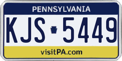 PA license plate KJS5449