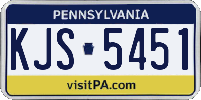 PA license plate KJS5451