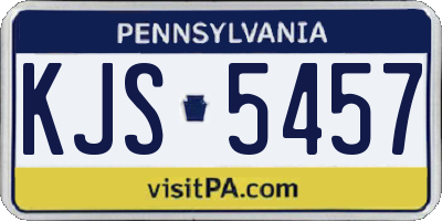 PA license plate KJS5457