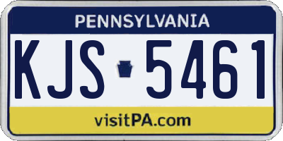 PA license plate KJS5461