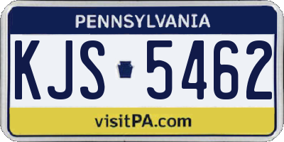 PA license plate KJS5462