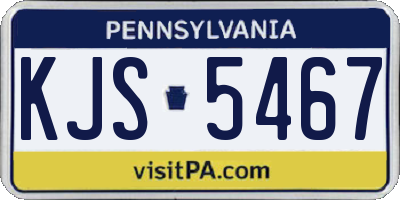 PA license plate KJS5467