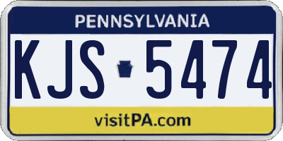 PA license plate KJS5474