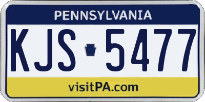 PA license plate KJS5477