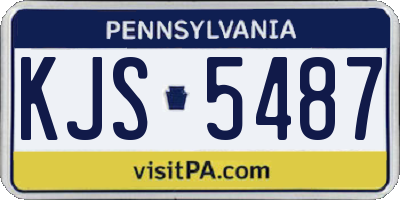 PA license plate KJS5487