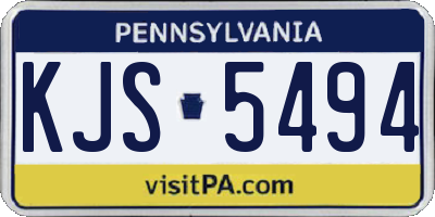 PA license plate KJS5494