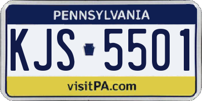 PA license plate KJS5501