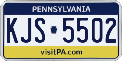 PA license plate KJS5502