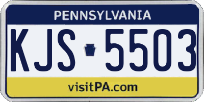 PA license plate KJS5503
