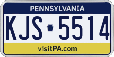 PA license plate KJS5514