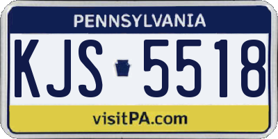 PA license plate KJS5518