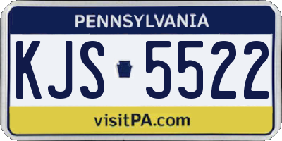 PA license plate KJS5522
