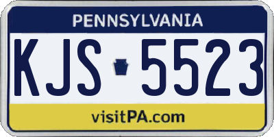 PA license plate KJS5523