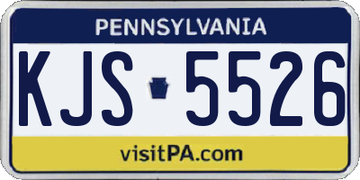PA license plate KJS5526