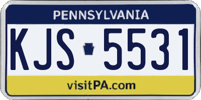PA license plate KJS5531