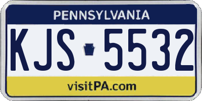 PA license plate KJS5532