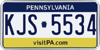 PA license plate KJS5534