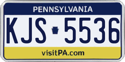 PA license plate KJS5536