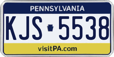 PA license plate KJS5538