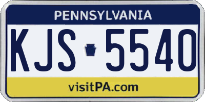 PA license plate KJS5540