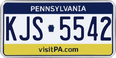 PA license plate KJS5542