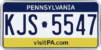 PA license plate KJS5547