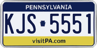 PA license plate KJS5551