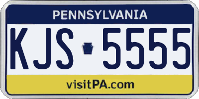 PA license plate KJS5555