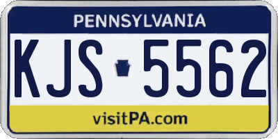PA license plate KJS5562