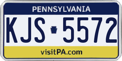 PA license plate KJS5572