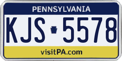 PA license plate KJS5578