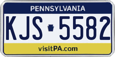 PA license plate KJS5582