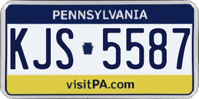 PA license plate KJS5587