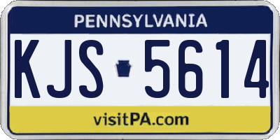 PA license plate KJS5614