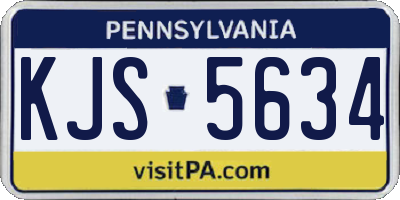 PA license plate KJS5634