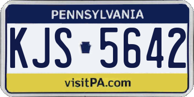PA license plate KJS5642