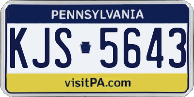PA license plate KJS5643