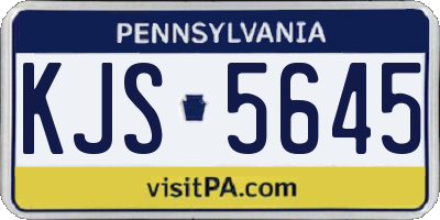 PA license plate KJS5645