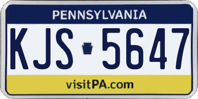 PA license plate KJS5647