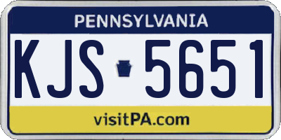 PA license plate KJS5651
