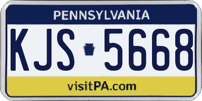 PA license plate KJS5668