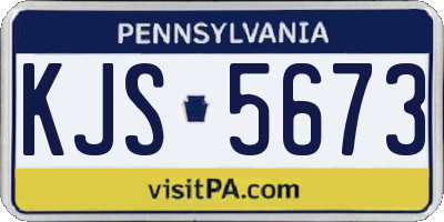 PA license plate KJS5673
