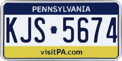 PA license plate KJS5674