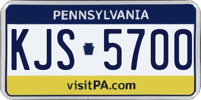 PA license plate KJS5700