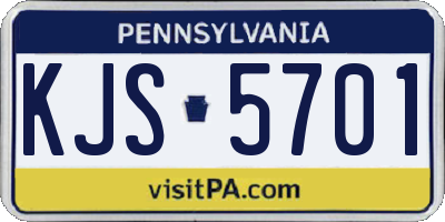 PA license plate KJS5701