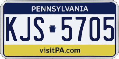 PA license plate KJS5705