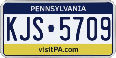 PA license plate KJS5709