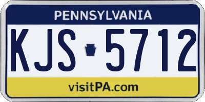 PA license plate KJS5712