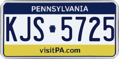 PA license plate KJS5725