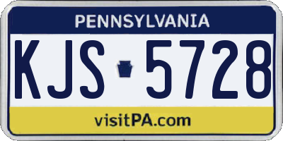 PA license plate KJS5728